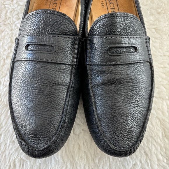 Coach Neal Men\'s Classic Black Pebble Leather Slip-Ons Loafers Driving Shoes 12M main image 8